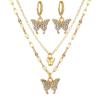 Trendy Butterfly Earrings & Necklace Set: Fashionable & Versatile Design for Women