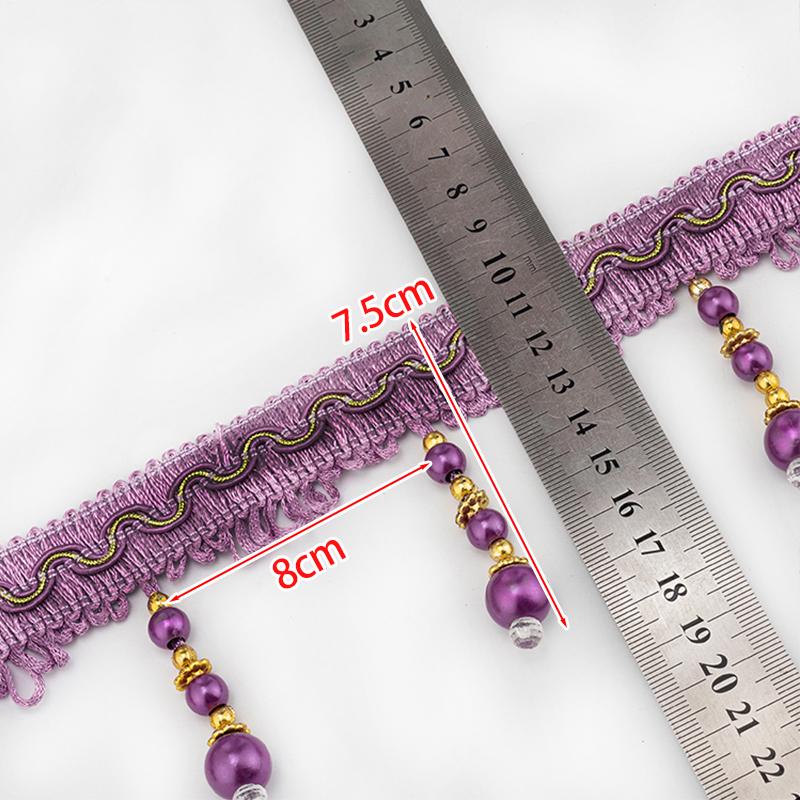 10 Meter Vorhangborten Perlenspitze Fransen DIY Vorhang Nähborte Quastelkante Heimvorhang Sofa Polsterdekor Zubehör