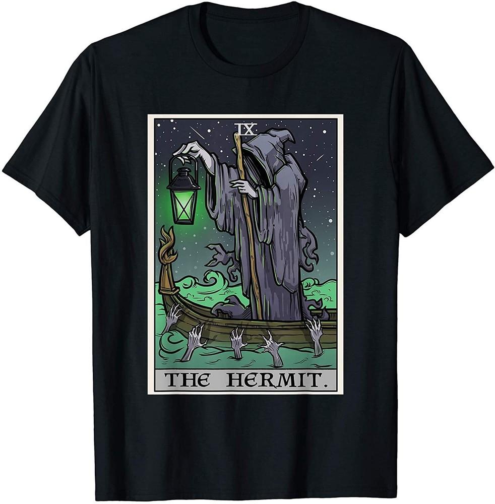 NEW The Hermit Tarot Card Gothic Grim Reaper Horror Cool T-Shirt Unisex T-Shirt XL