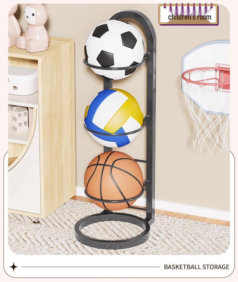 Foldable Multi-layer Sports Ball Storage Rack for Home