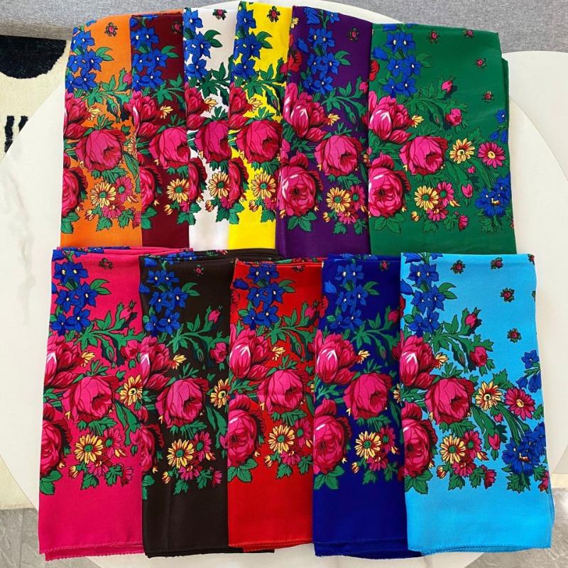 Double Twill Popular Comfortable Value  Silk Scarf 70Cm Cotton Square Leisure Shawl Scarf For Women Headscarf