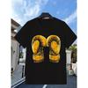Vintage Distressed Golden Boxing Gloves Workout Sports Print T-Shirt Breathable Short Sleeve Round Neck Tee