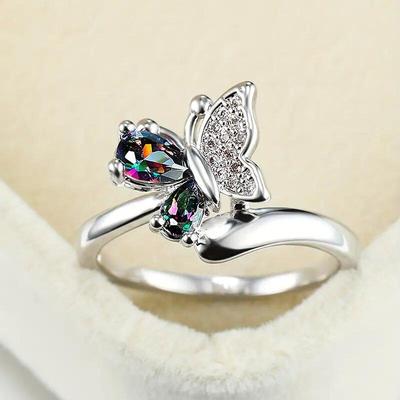 Bague Papillon Doux de Cao Shi - Polyvalente, Design de Niche, Bijou Exquis Haut de Gamme