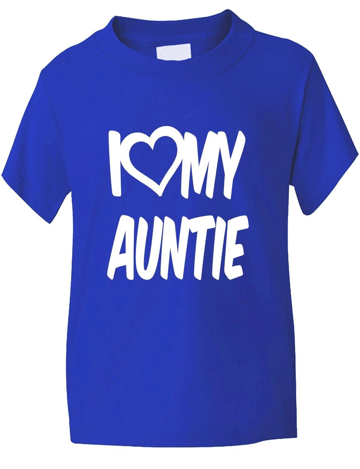I Love My Auntie Kids Funny Boys Girls T shirt Age 1-13 S