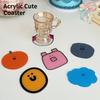 Cute Heat-Resistant High-Temperature Cartoon Acrylic Coffee Tea Cup Coaster Non-slip Heat Pad Dining Table Mat