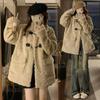 Eco-Friendly Faux Fur Winter Lamb Coat - Warm, Thickened Toggle Design