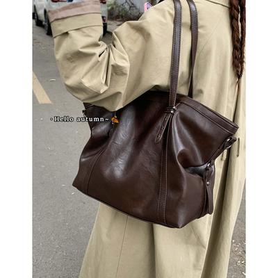 Retro High-End Tasche Damenhandtasche mit großem Fassungsvermögen 2025 Herbst und Winter neue Schulter-Tragetasche einfache Pendler-Achseltasche