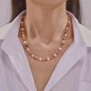 Qiong Yao French Retro Necklace with Natural Stone, Shell Beads, and Purple Crystal Titanium Steel