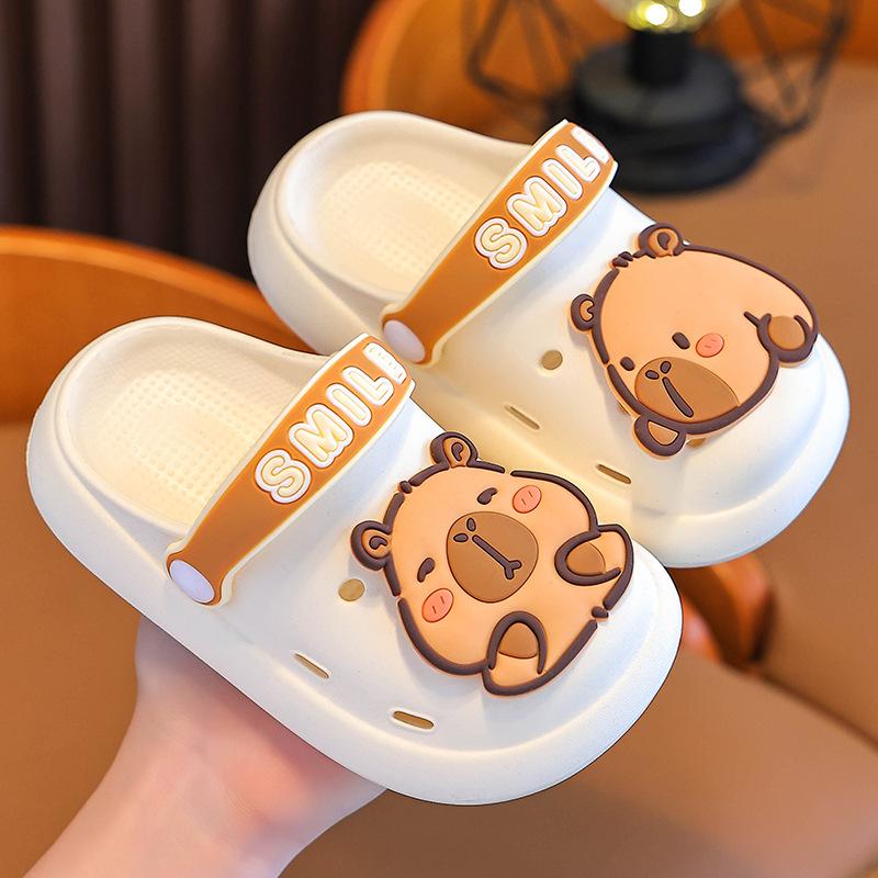 Kapibara Summer Children's Clogs Boys' Cushioned Non-Slip Breathable Closed-Toe Clogs for Kids