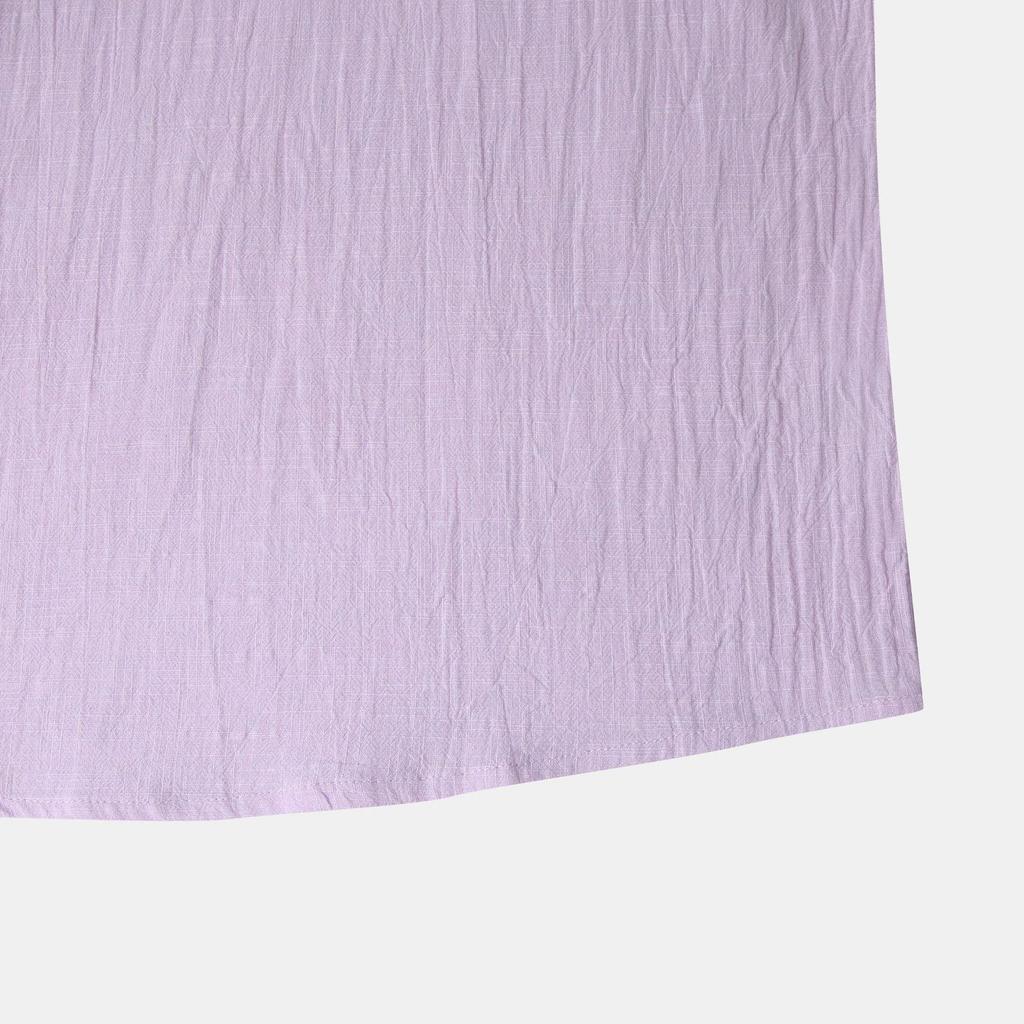 Summer 2024 Bestseller: Men's Solid Color Cotton Linen Stand Collar Short Sleeve Shirt - European & American Style