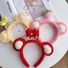 Diadema de Felpa de Dibujos Animados de Fresas con Lazo y Abejas con Pinza para el Pelo para Mujeres