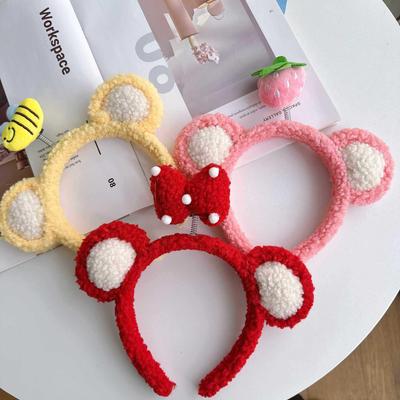 Fascia Peluche Cartone Animato Fragola Fiocco & Ape con Fermaglio per Capelli per Donne