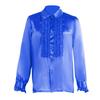 Polyester Satin Ballroom Performance Shirt For Men And Women With Ruffle Details For Halloween Stage Shows
