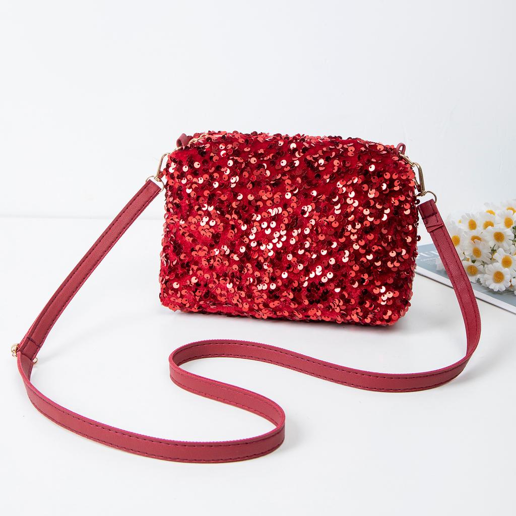 JYL TS Women's Sling Bags  Square Bag 004 Shoulder PU Sequin Mini Cosmetic Women Bag