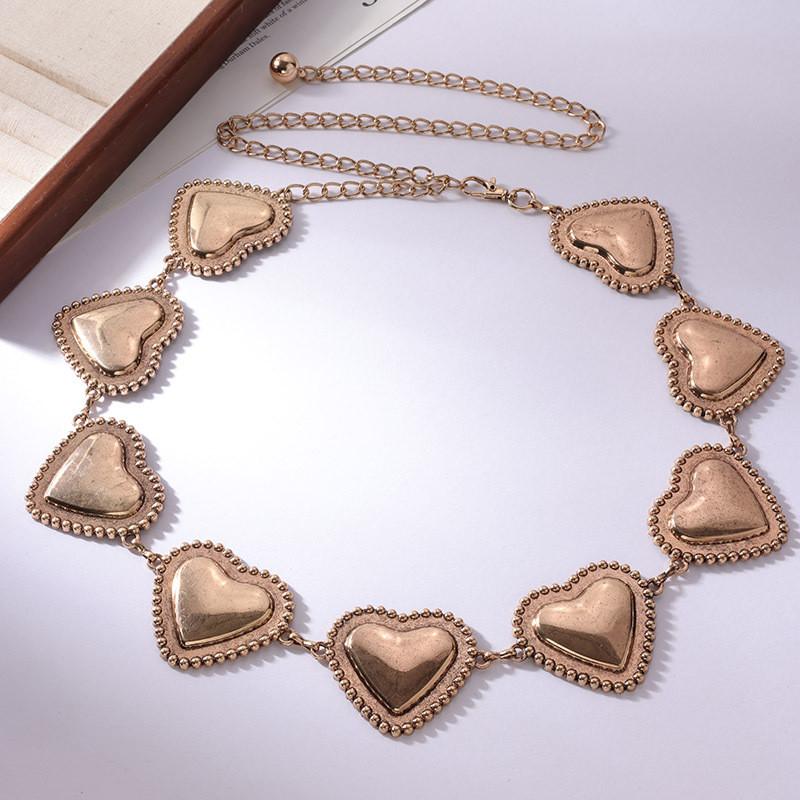 Turquoise Heart Fashion Waist Chain For Women With Metal Material And Design Elegant