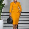 New autumn women's clothing fashion commuter temperament elegant long-sleeved lace-up dress