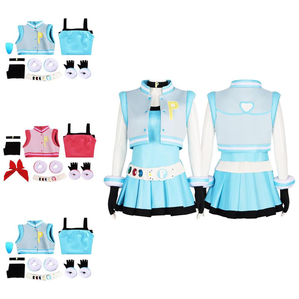 Cute Anime-inspired Powerpuff Girls Cosplay Dress Ideal For Theater And Halloween Parties