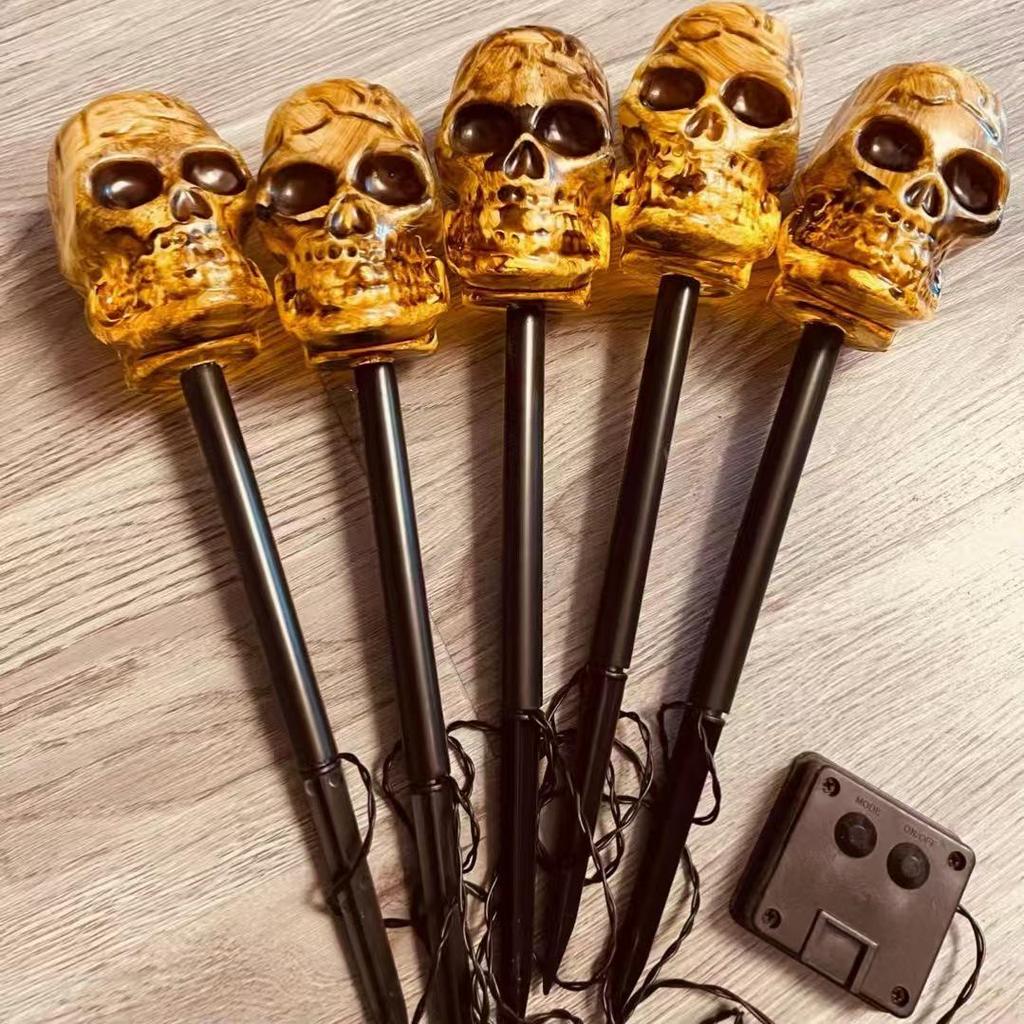 Solar Halloween Pumpkin Garden Stake Lights - Waterproof Outdoor Decorative String for Yard & Lawn