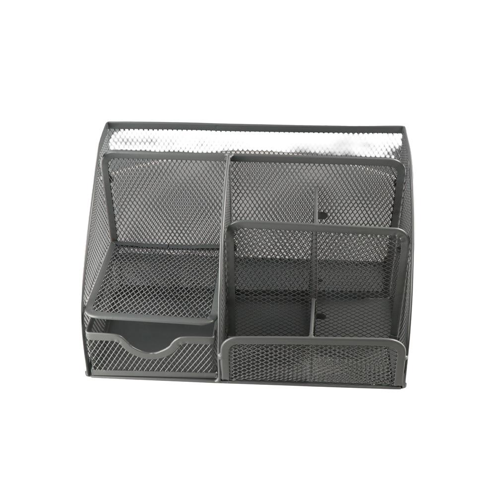 Multi-functional Desk Organizer Metal Mesh Desktop Office Organizer Sundries Storage Box  Pencil
