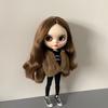 1 Peça Roupas para Boneca Blythe Casaco Longo de Pelo Macio Tops Calças de Yoga Leggings Roupa Casual Quente para Bonecas Blyth OB24 Pullip 1/6