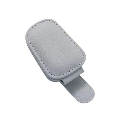 Pince Magnétique pour Pare-soleil Automobile, Porte-lunettes pour Pare-soleil de Voiture en Cuir PU, Angles Adaptables pour Différents Cadres de Lunettes