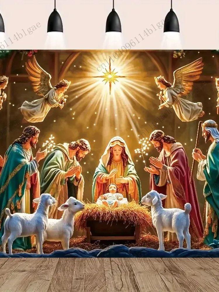 Living Room or Church Background Wall Tapestry, Religious Cultural Decoration, Featured Space Ornament
