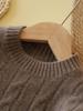 Unisex Children's Wool Sweater, Autumn/Winter 2025 - Solid Color Cable Knit Pullover with Round Neck