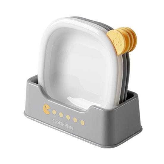 

4 шт./набор Тарелка для костей, поднос для закусок, бытовая тарелка для мусора для обеденного стола, тарелки для вечеринки, столовая посуда, штабелируемые фруктовые тарелки серый