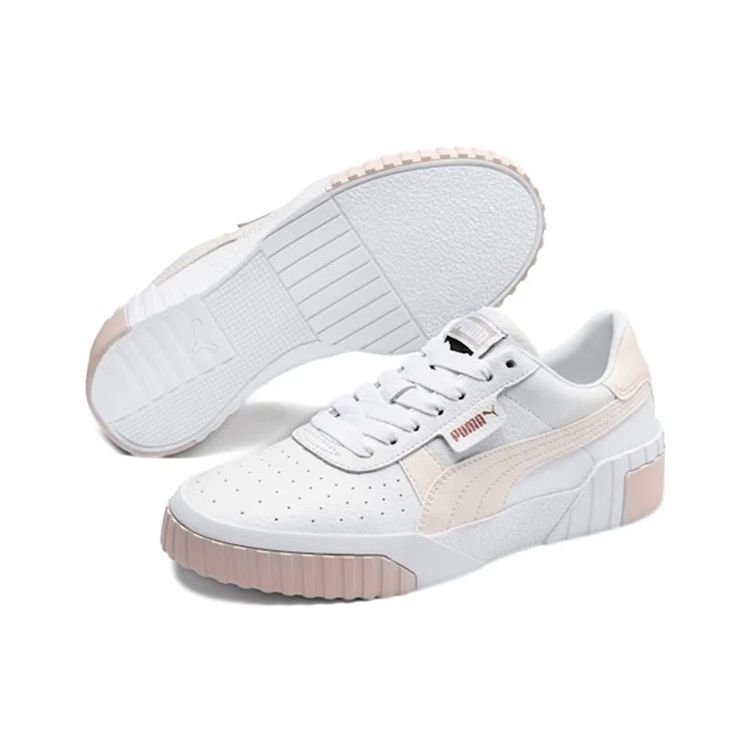 Puma Cali Slip Resistant Lightweight Low Top Skate Shoes Women Sneakers White Pink 369155-13