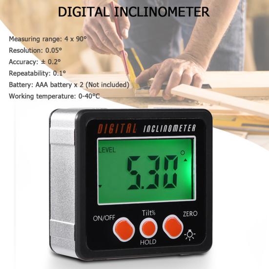 Precision Digital Protractor Gauge Level Angle Finder Inclinometer Magnet Base