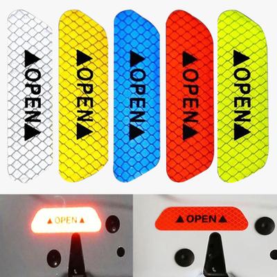 4 stuks OPEN auto voertuigdeur reflecterende veiligheidsmarkering waarschuwingsstickers sticker decor