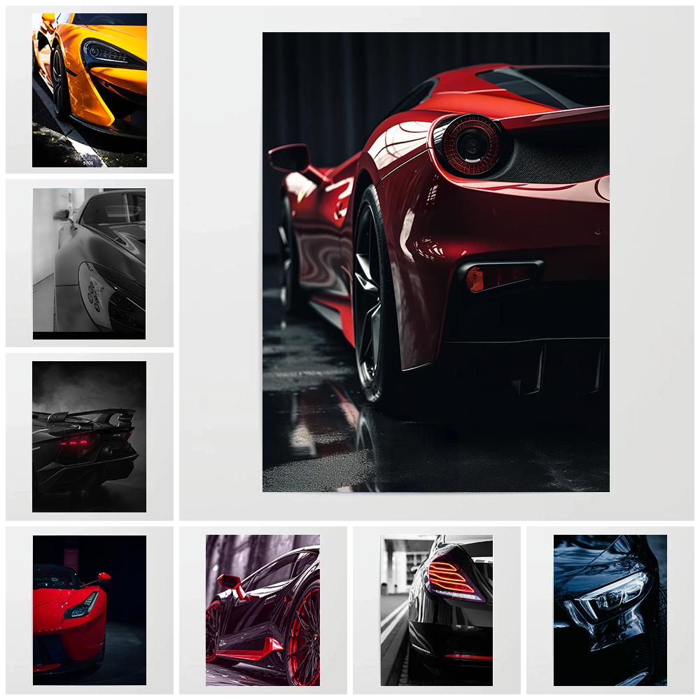 Cool Modern Car Series Photography Posters Pop Super Sports Cars Prints Canvas Painting Wall Art Pictures Home Living Room Decor