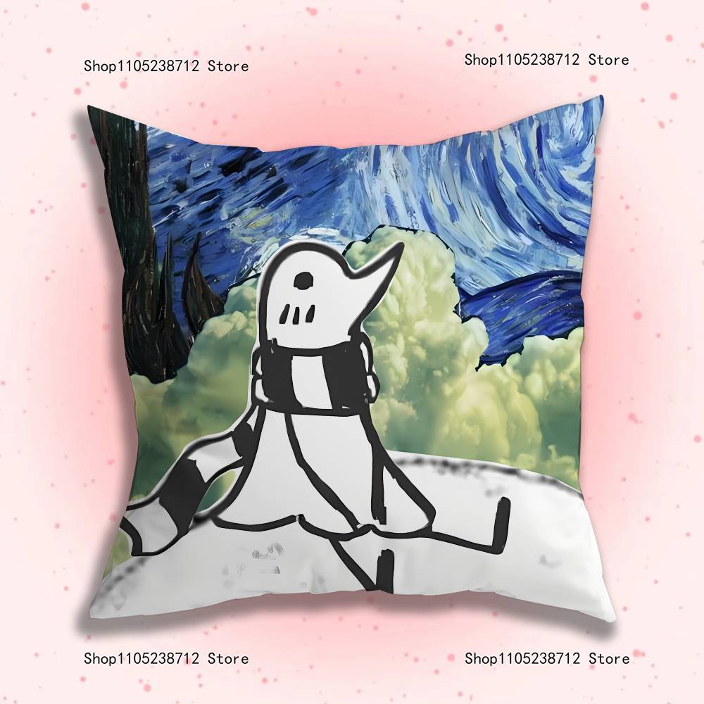 G-Goodnight P-Punpun Anime Pillow Case Anti-Dustmite Pillowcase Invisible Zipper Silky Short Plush Sofa Cushion Cover