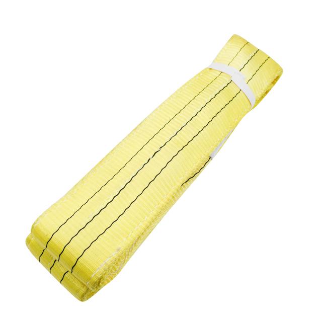 Bestselling CE Certified 12 Tons 2-Ply Flat Ribbon Webbing Sling High Quality Polyester Lifting Strap Eye & Eye Style Choker End