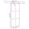 Sliding Door with Fittings Black 90 x 205 cm Tempered Glass