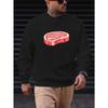 Men's Cartoon Style Steak Pattern Casual Crew Neck Sweatshirt