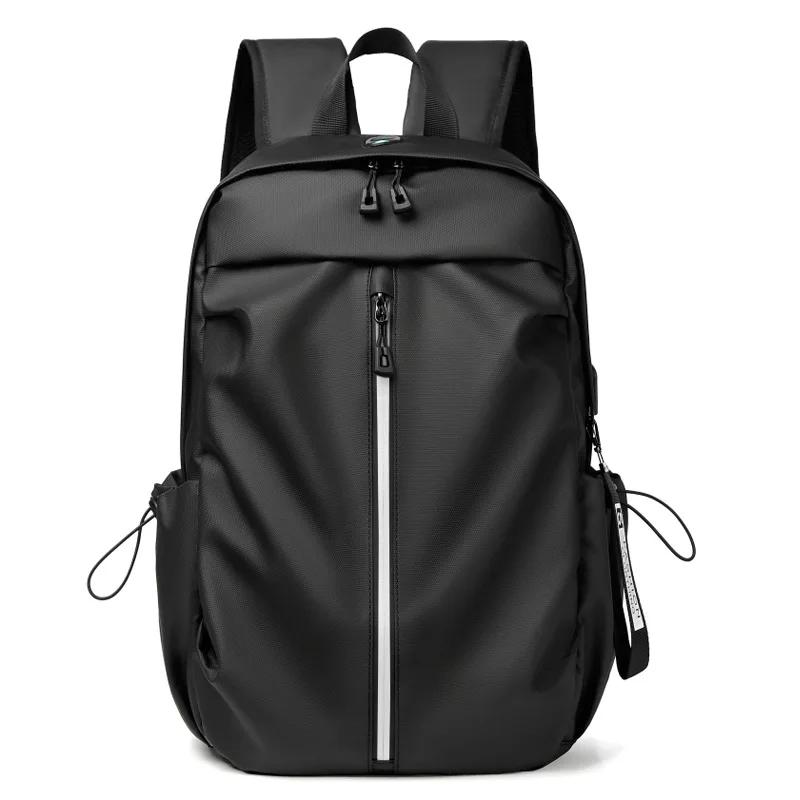 

Men s Casual Travel Backpack Pure Color Fashion Business Leisure Laptop Bag Commuter Nylon Urban Minimalist Style Bag 30*15*45cm чорний