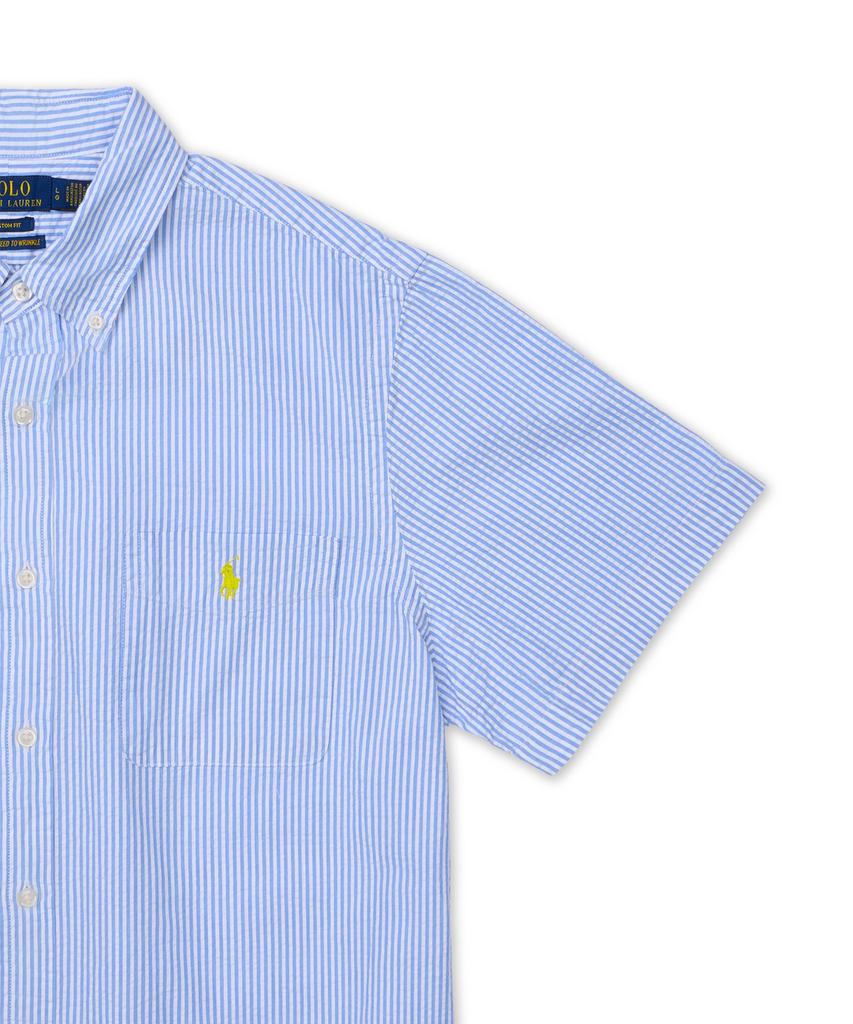POLO RALPH LAUREN Custom Fit Seersucker Hemd - Blau