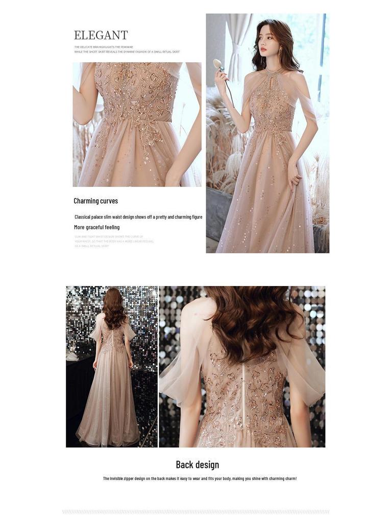 Šampaňské večerní šaty: Jarní banket 2025 Šaty pro družičku a hostitelku