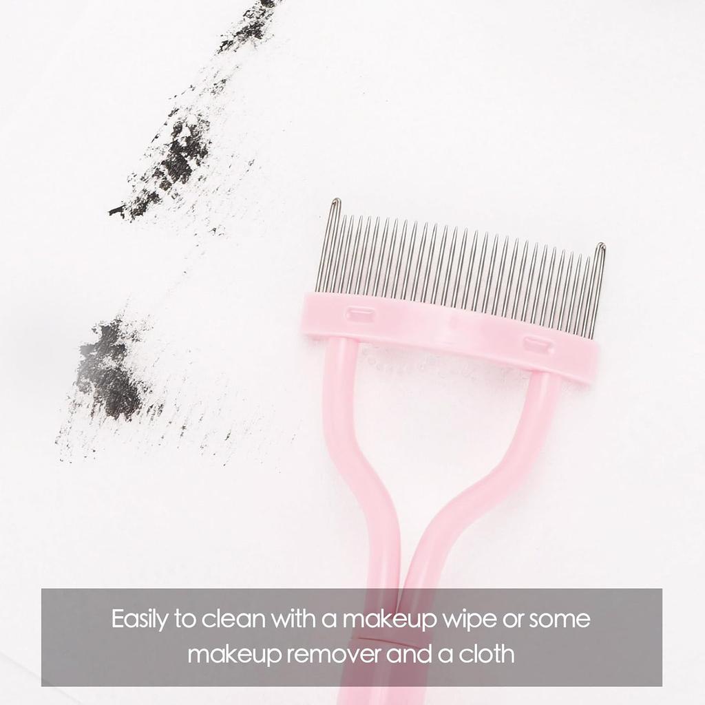 2 szt. Narzędzie do rozdzielania rzęs Szczoteczki do maskary Grzebyk do rzęs Separator Definer Grzebyk do rzęs do czesania, rozdzielania rzęs - Jasnoróżowy
