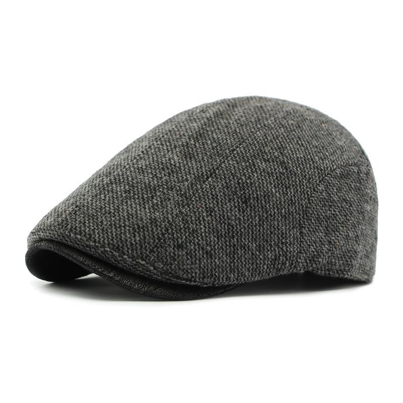 Contrast Color Wool Cotton Cap Autumn Winter Beret Retro Progressive Cap Thick Men's Peaked Cap