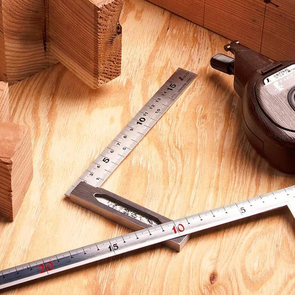 Shinwa Sokutei Perfect Cm Stainless 62009 Square, Graduations, Steel, 15cm,