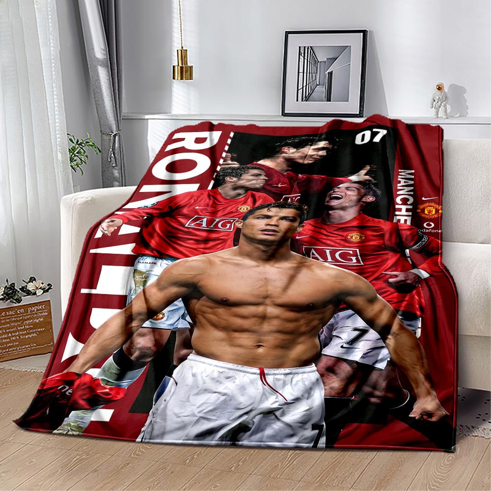 Ronaldo's Legacy Soccer Blanket Warmthful Decor Suitable for Bedding Picnics Seaside for All Occasions Warmthful Decor