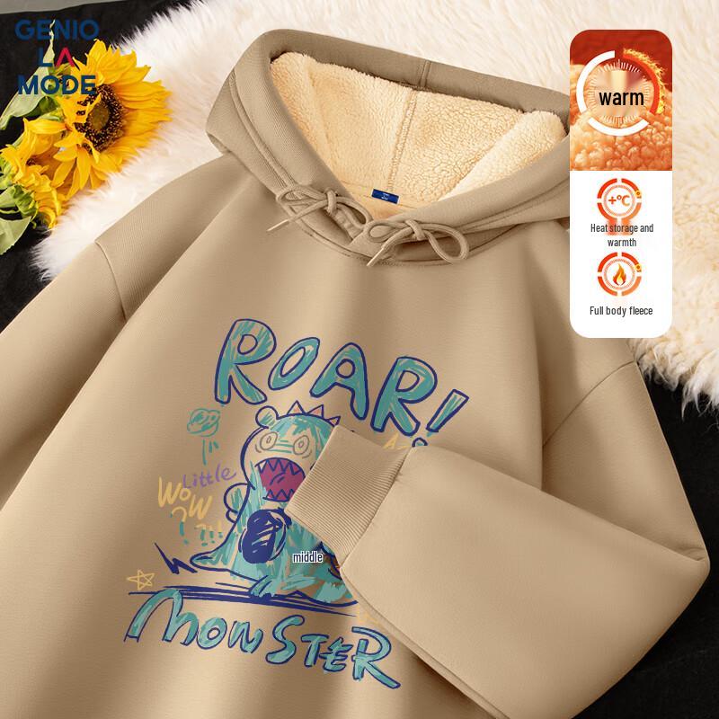 

GENIOLAMODE Men s Plush Lined Hooded Sweatshirt XL