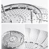 HANYANG Practical Stainless Steel Lotus Adjustable Folding Tray Various Magic Fruit Plate Telescopic Folding Steamer Tray