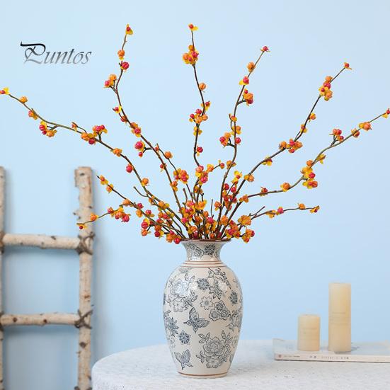 Fall Wedding Table Decoration Long Artificial Bittersweet Branches, Berry Stems for Vase, Faux Plants Fade Resistant Flowers Branches Thanksgiving