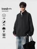 Men's Plus Size Heavyweight Fleece Half-Zip Hoodie - Casual Loose Long Sleeve for Spring, Autumn, Winter