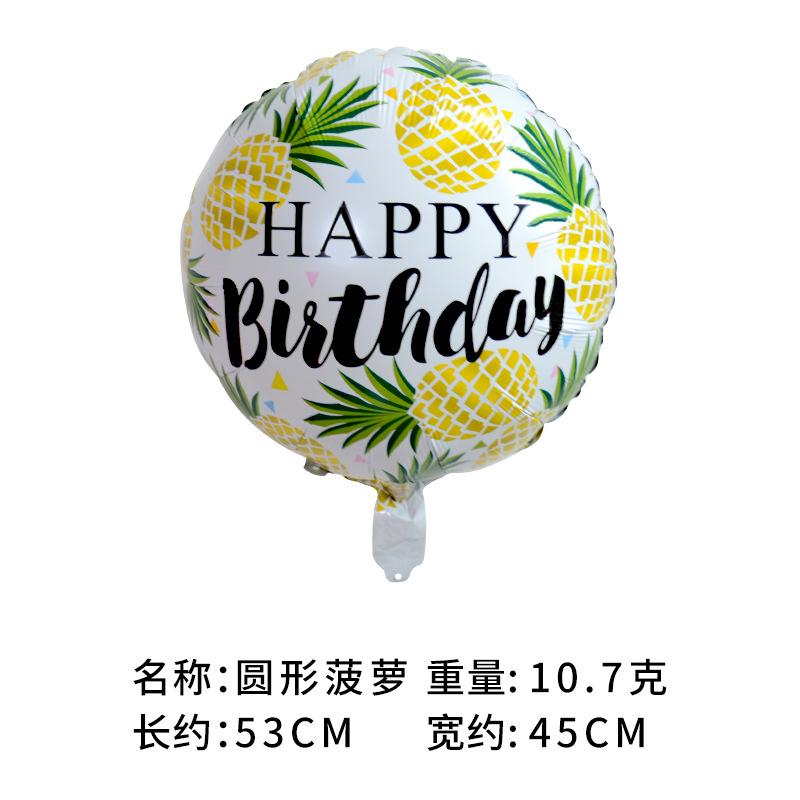 Mexican Summer Party Decorated Fruit Balloon Tropical Cactus Pineapple Watermelon Taco Strawberry Aluminum Balloon
