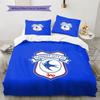 Cardiff City F.C Pattern Bedding Quilt Set  Home Decoration  Gift (1 * Duvet Cover + 2 * Pillowcase  Without Core)