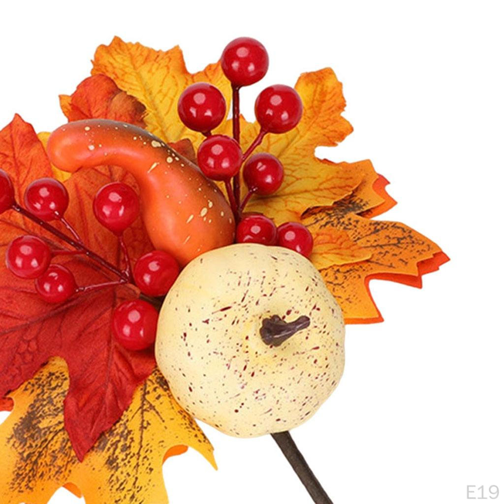 Artificial Maple Branches Vine Foliage with Pumpkin DIY Halloween Decor Kitchen Festival Table